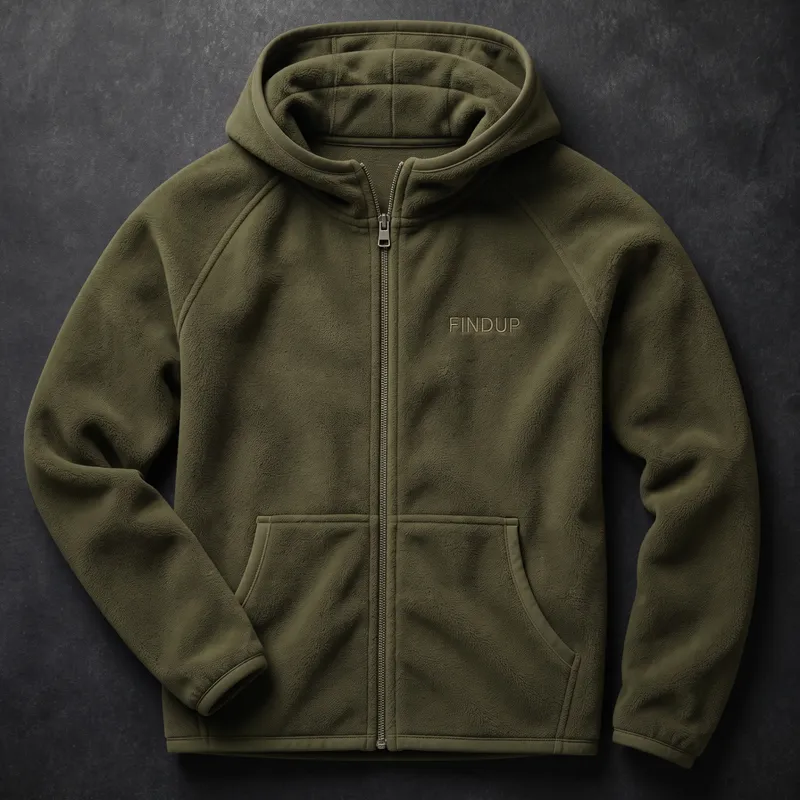 Olive Zip-Hooded Fleece by Findup Sports