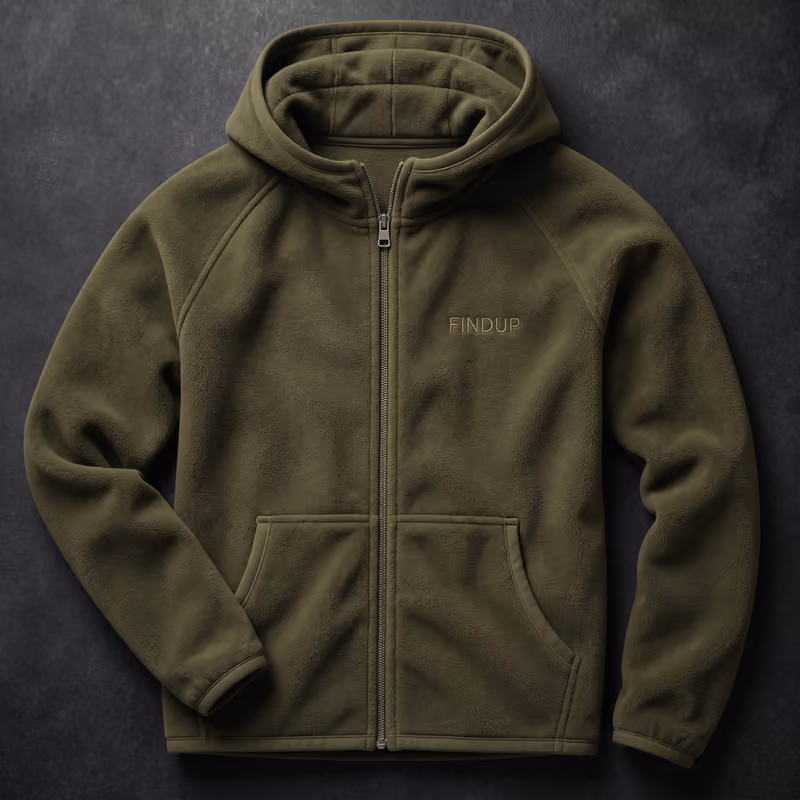 Olive Zip-Hooded Fleece by Findup Sports